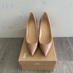 Christian Louboutin nude patent heels